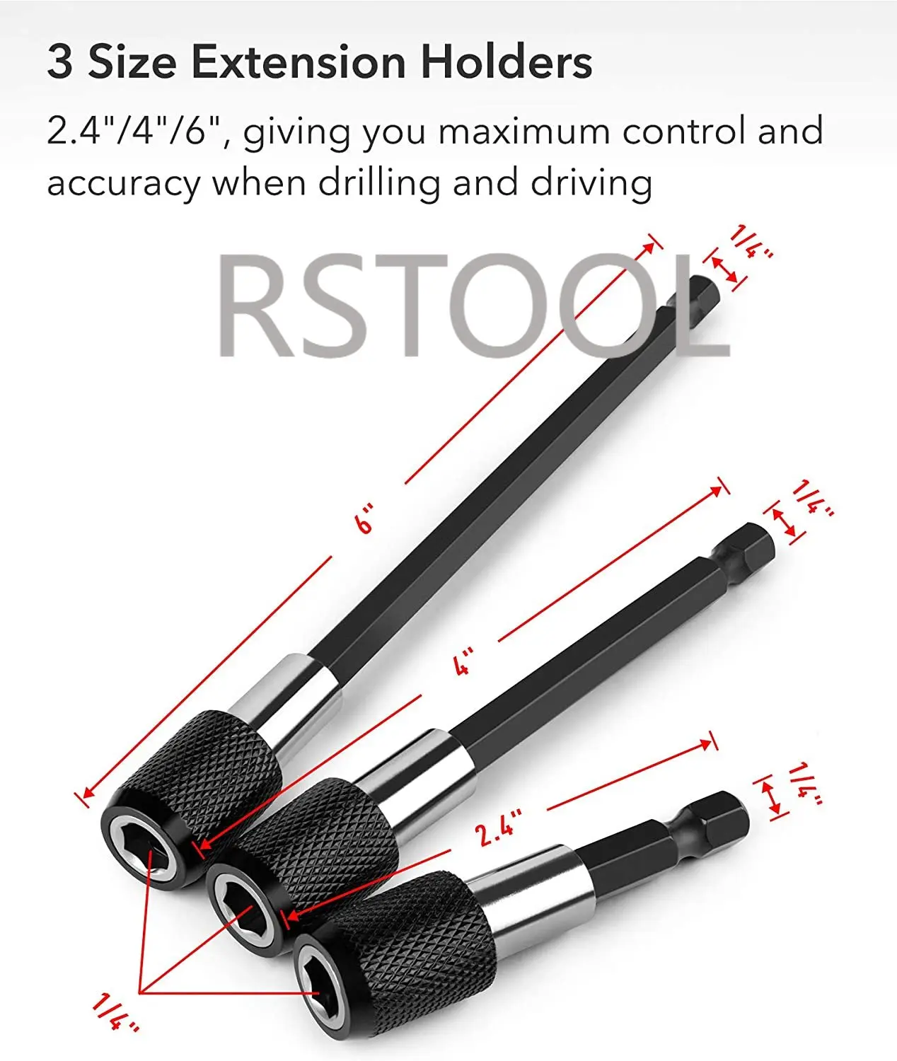 3 Chiếc 1/4 Inch Chuôi Lục Giác Phát Hành Nhanh Thanh Ổ Cắm Vít Giá Đỡ Từ Nối Dài Chuck Bộ Adapter Loại Hạt Mũi Khoan người Lái Xe