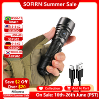 Sofirn SK40 21700 Rechargeable Flashlight  SFT70 LED 3200lm Powerful Tactical Torch 580M Long-Range With Spotlight