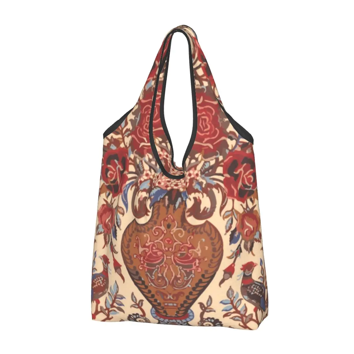 

Винтажная богемная Геометрическая Сумка-тоут для покупок древнего килима, переносной персидский античный Племенной ковер для продуктов, сумка-шоппер через плечо