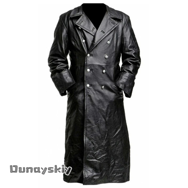 RWW2 MILITARY Cosplay Costume Vintage Leather Jacket For Men Medieval Coat Halloween Party Role-playing Uniform Suit s-2xl 코스프레