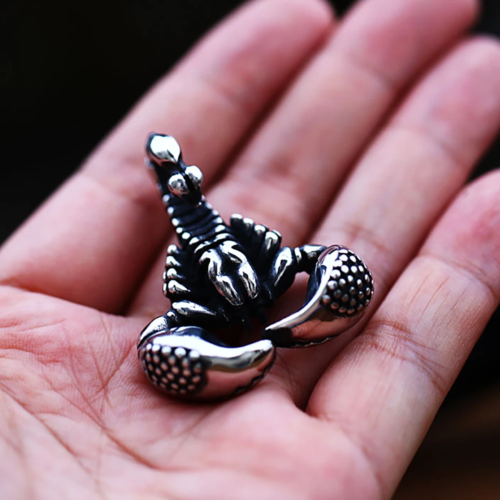 Retro Stainless Steel Scorpion Pendant Necklace For Men Boy Punk Domineering Animal Pendants Street Fashion Jewelry Dropshipping