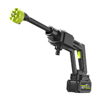 Cordless Pressure Washer 300W Handheld High Power Car Cleaner 6-in-1 Nozzle with 2 Rechargeable Batteries for Vehicle Floor