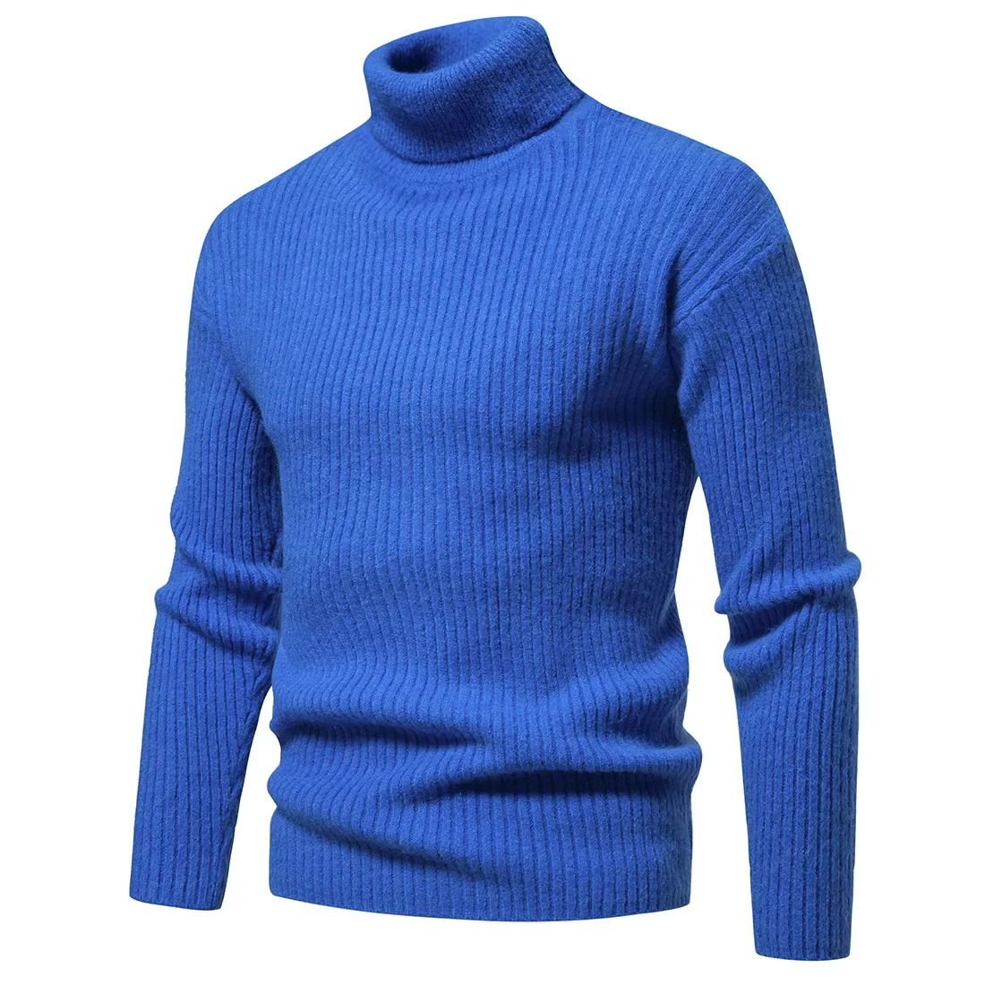 Hot Autumn Winter Sweater Men Solid Color Knitted Pullovers Mens Turtleneck Loose Casual Knit Sweater Warm Pullovers Man Tops