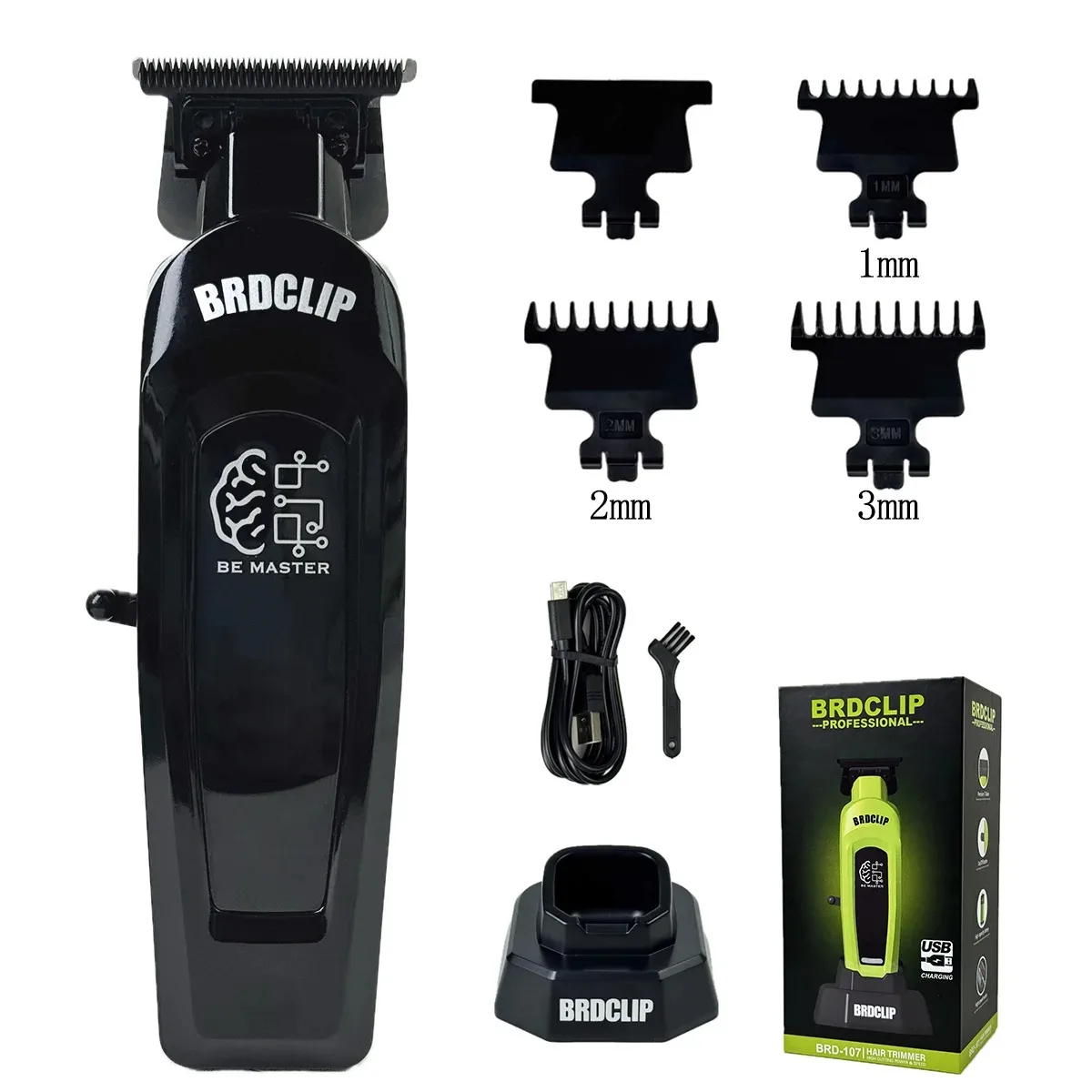 Professionele Elektrische Tondeuse BRD 106 met Basis 7500 RPM Tondeuse voor Man DK-078 DLC Blade 7200 RPM Kapper 2 ST Set