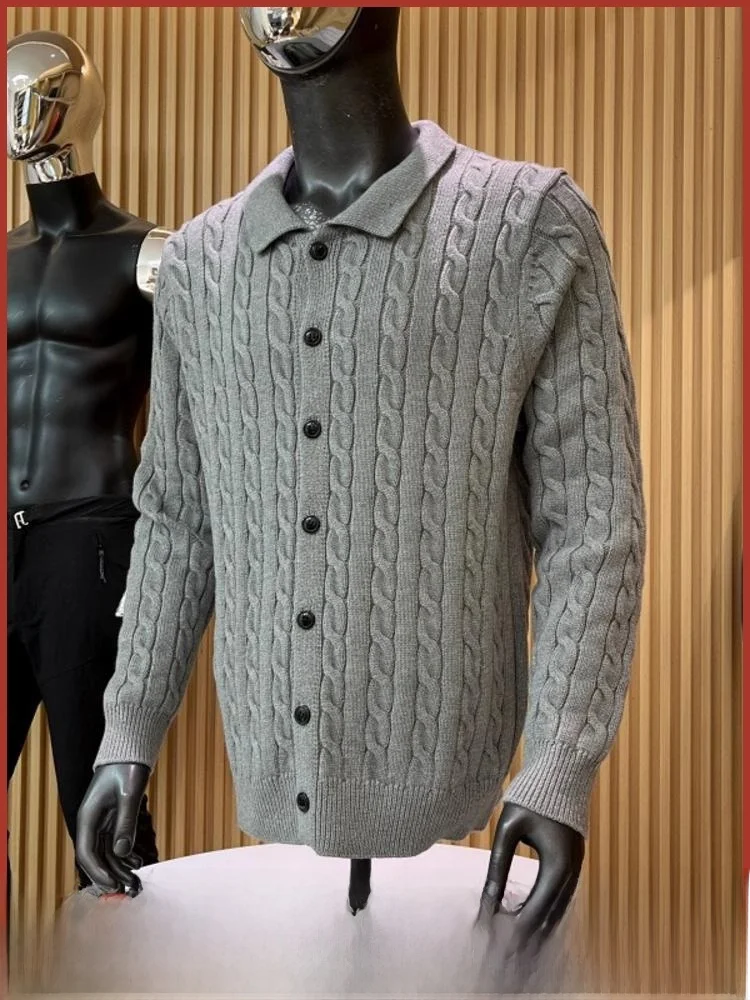 

Мужской вязаный кардиган из смеси шерсти Ele, свитер из шерстяной пряжи, элитный осенне-зимний модный повседневный городской слэ