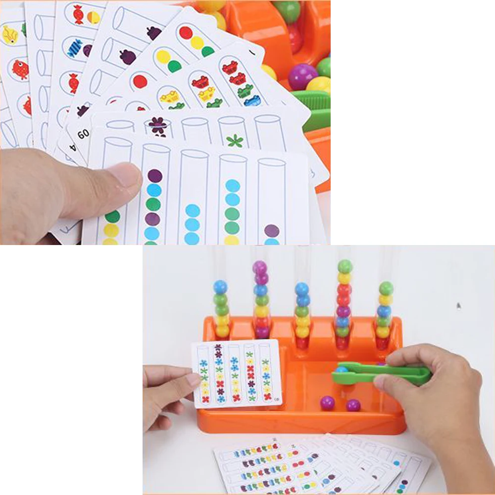 Color Cognitive Teaching Aid Fine Motor Sorting Set Kids Educational Toy Test Tube Color Matching Card Montessori Chidlren Gifts