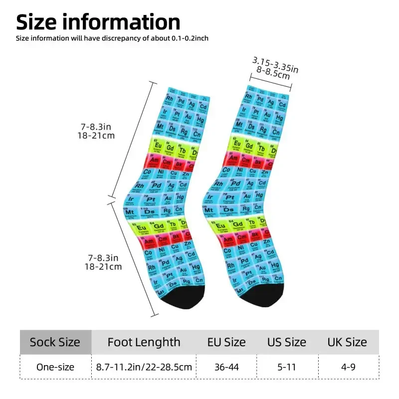 Periodic Table Elements Dress Socks Men's Women's Warm Funny Novelty Science Chemistry Chemical Crew Socks