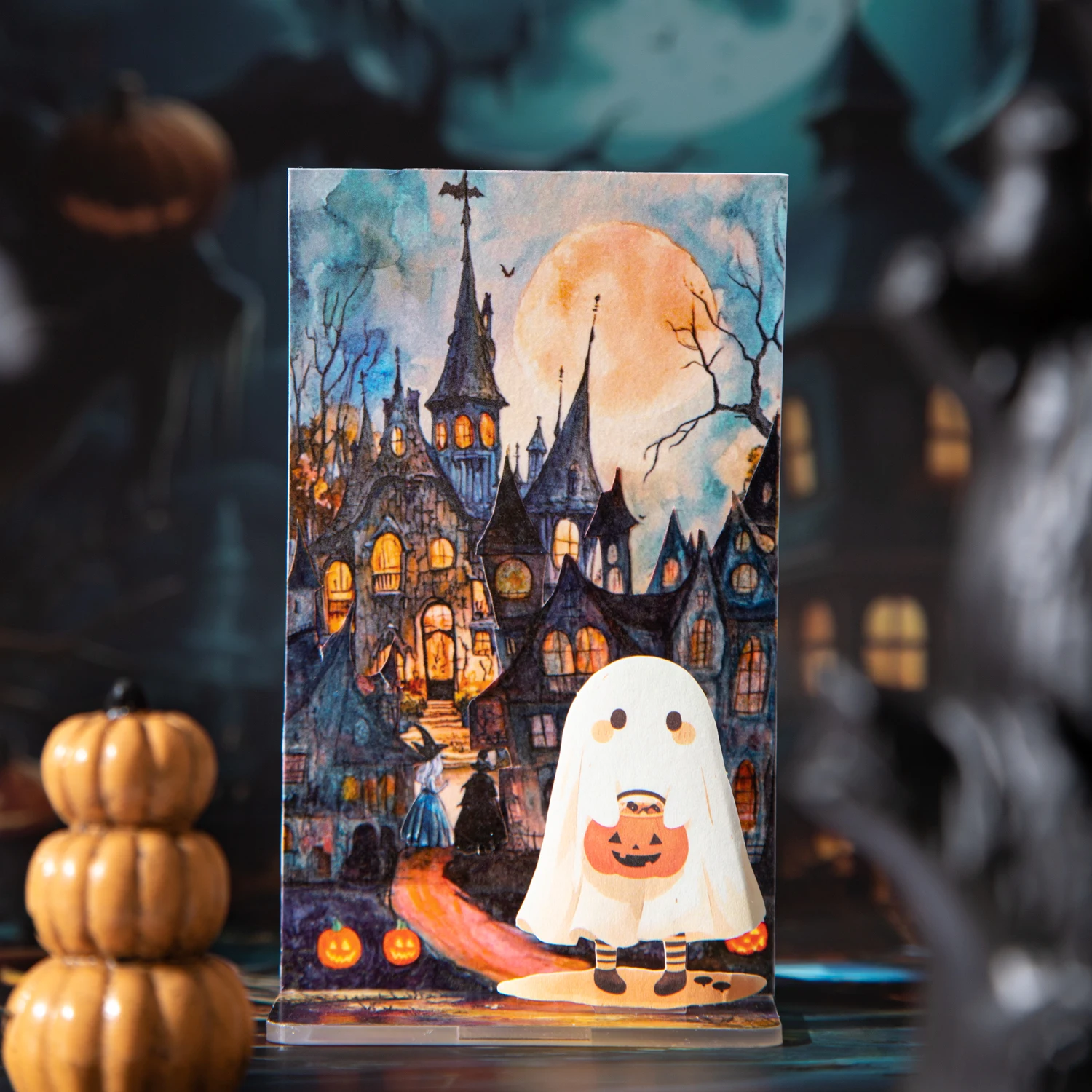 Bande Washi Vintage série ville celtique, 80mm x 200cm, paysage magique foncé, matériel créatif pour Journal, papeterie de Collage