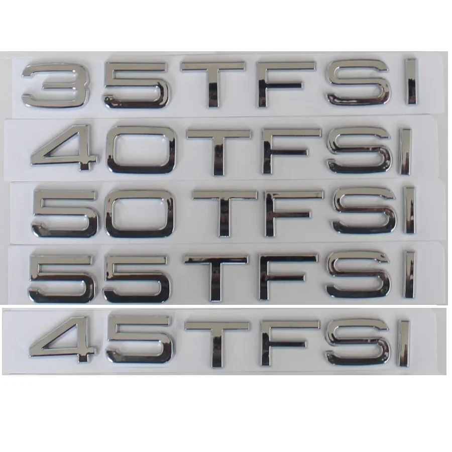 

Chrome 35TFSI 40TFSI 45TFSI 50TFSI 55TFSI TFSI Emblems Badges Symbols for Audi A3 A4 A5 A6 A7 A8 A4L A6L A8L Q3 Q5 Q7 Q8 Q8L