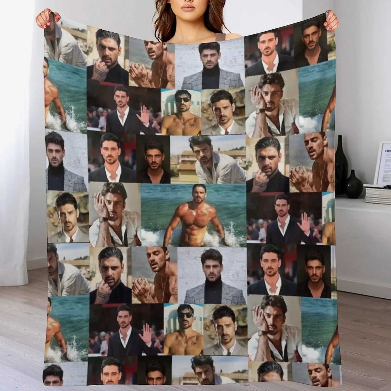 

Massimo Michele morrone Throw Blanket Polar Retros Luxury Designer Plaid on the sofa Blankets