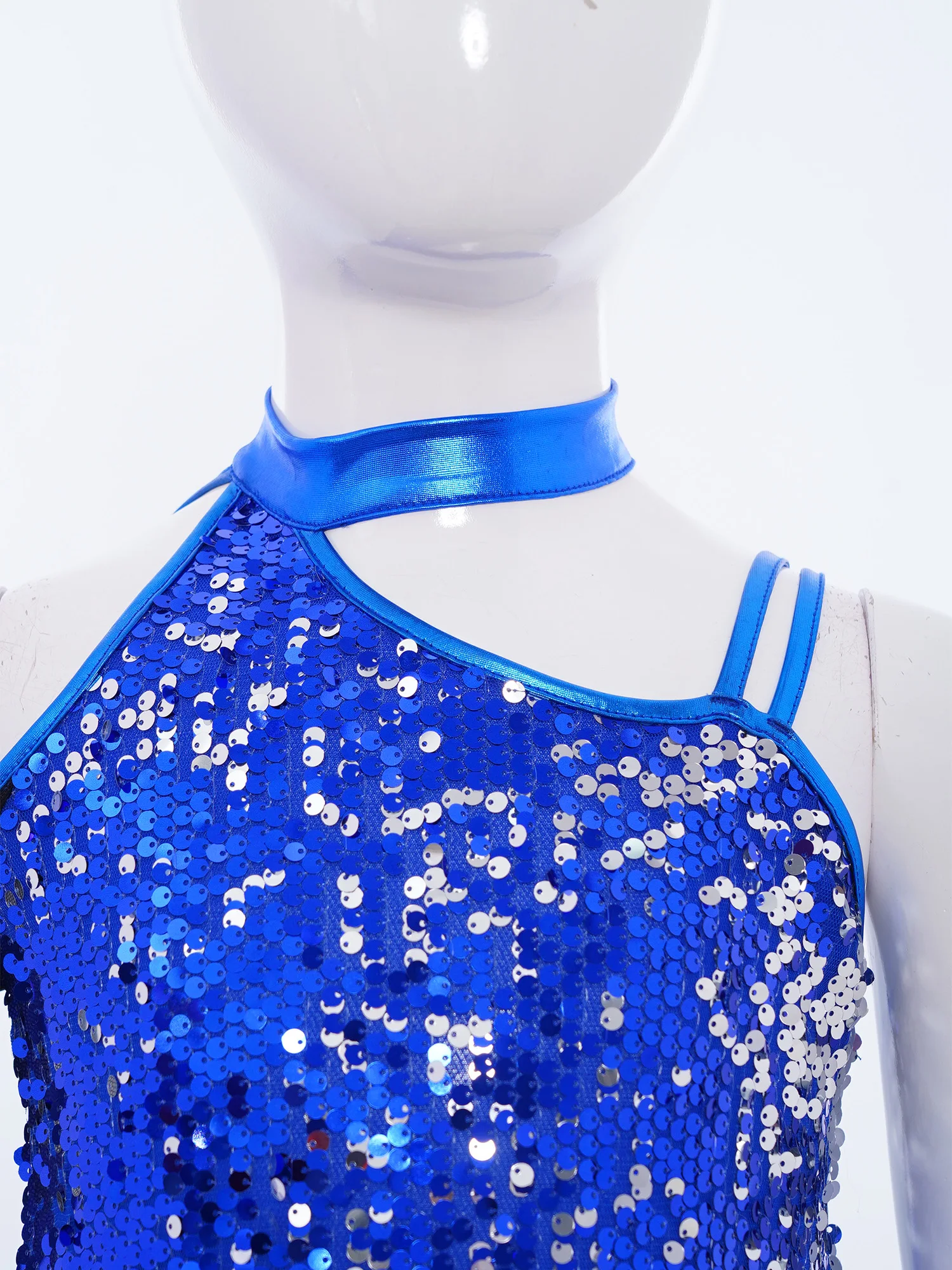 Costume da ballo jazz per bambina, patchwork di paillettes, vita increspata, piume, gonna in tulle, body, sala da ballo, performance latina