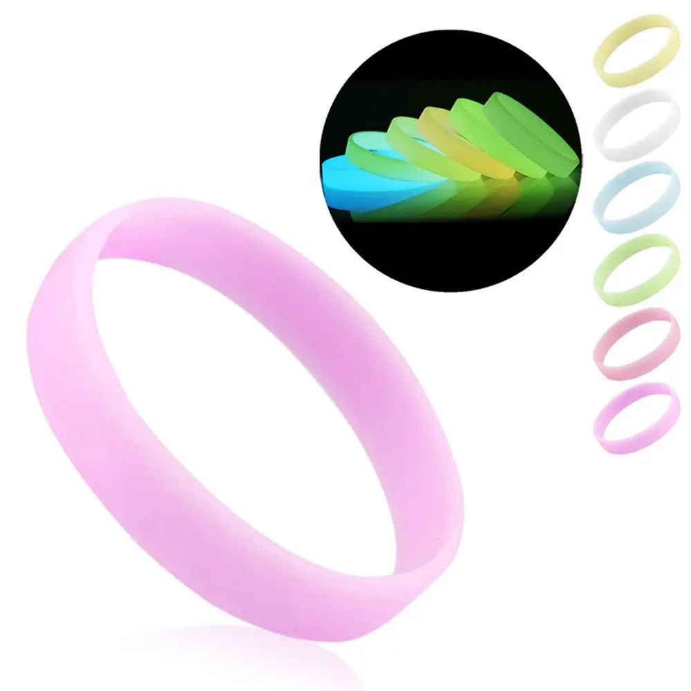 Luminous Rubber Bracelets For Men Women Bangles Sports Wristbands Silicone Sweat Band Flexible Bracelets