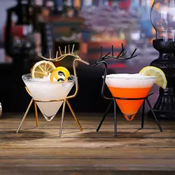 Deer Iron Glass Drinking Cup Tea Mug Clear Retro Glass Cup Nordic Reusable for Office Home Restaurant Desk Living Room