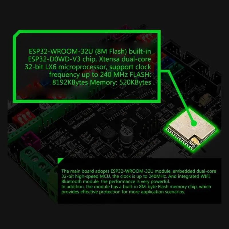 

652F Makerbase MKS TinyBee Motherboard 32Bit Printer Control Board ESP32 MCU Wifi