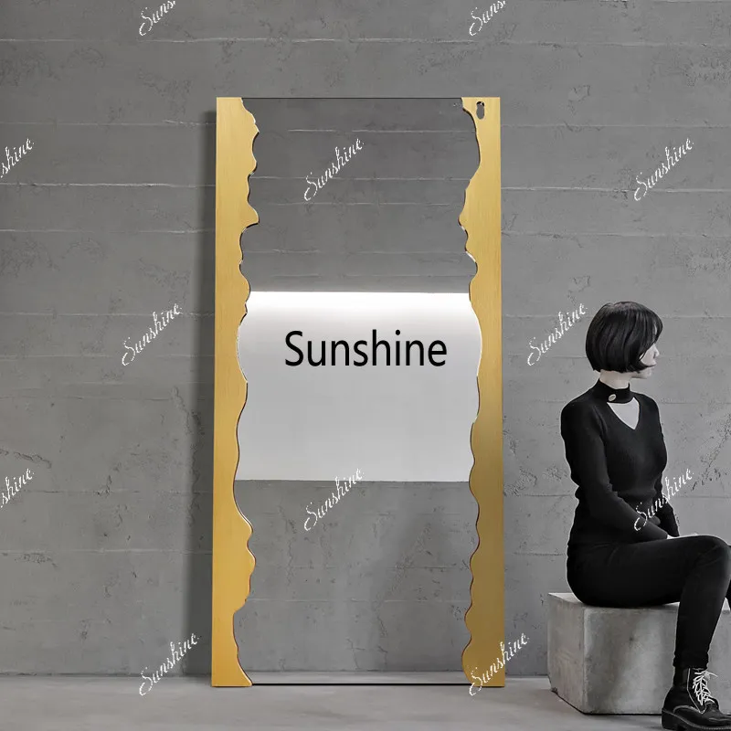 Minimalist wall-mounted dressing mirror, clothing store fitting mirror, luxury floor-standing mirror