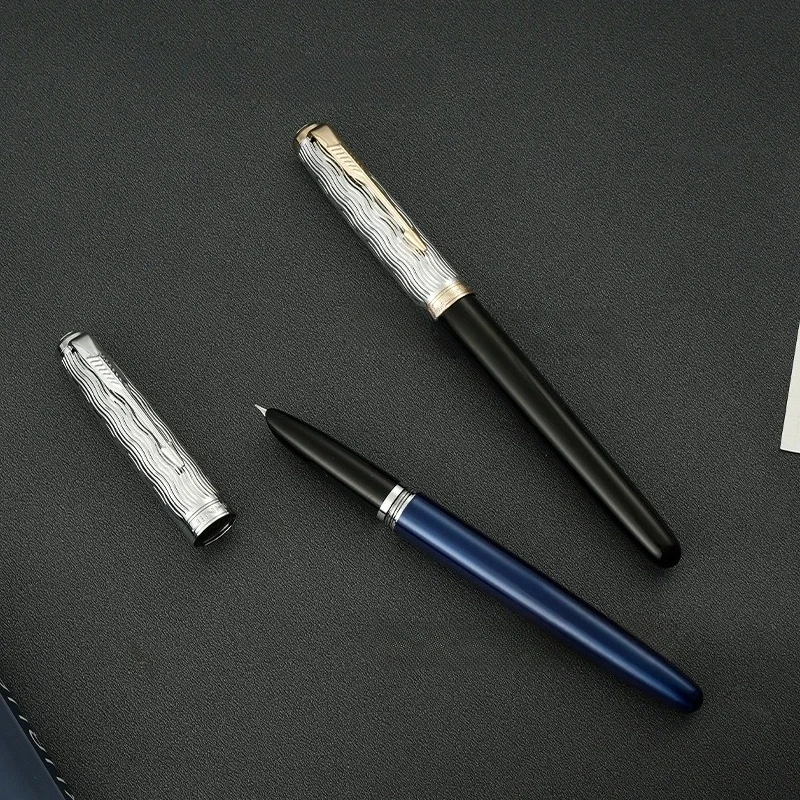 

JINHAO 85 классический стиль металлическая перьевая ручка с серебряной шкалой 0,4 мм перо чернильные ручки школьные канцелярские принадлежности для студентов