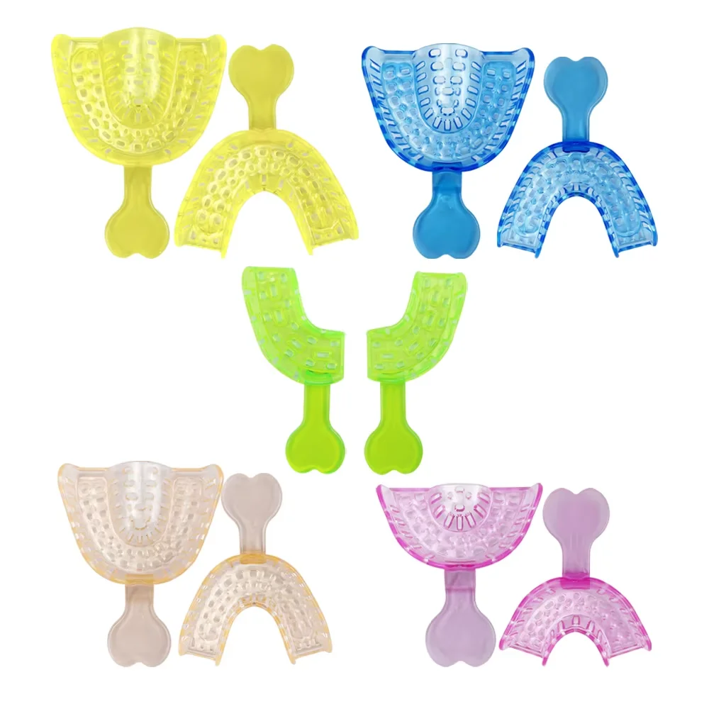 

10 шт./компл., пластиковые держатели для зубов, зубные лотки для взрослых и детей, стоматологические материалы, аксессуары для гигиены полости рта