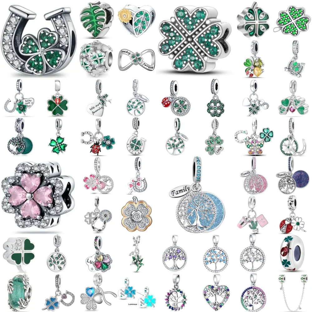 Hot Selling 925 Silver,Clover Life Tree Bead Pendant Suitable For Original Bracelets,DIY Accessories,Exquisite Jewelry Gifts ﻿