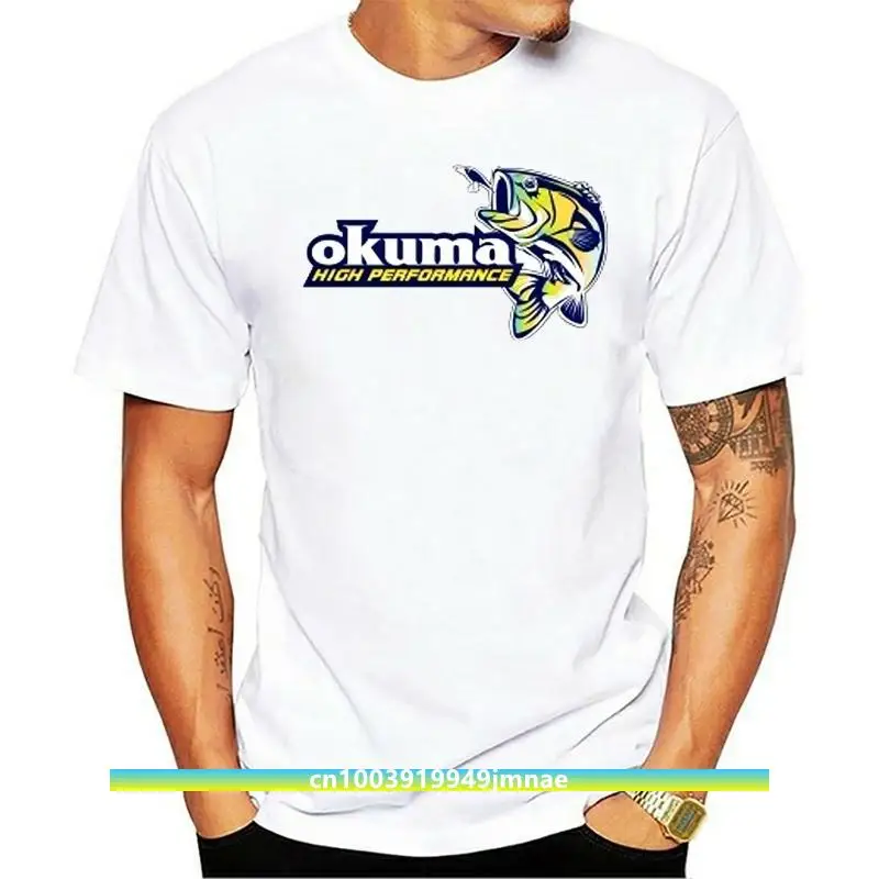 high Performance Fishing Okuma Logo Men's White T-shirt Fashion Mens Cotton T Shirt