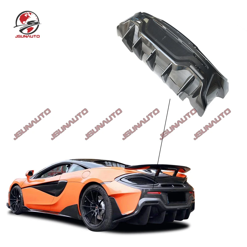 For Mclaren 540C Carbon Fiber Rear Bumper 600lt Carbon Bumper With Rear Exhaust Pipes For Mclaren 570s Auto Accessoriesen