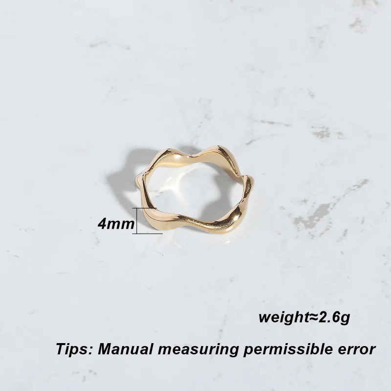 KITEAL High Quality Gold color size 6 7 8 Goddess Engagement rings Irregular Wave Smooth Ring men ring Top Quality Jewelry