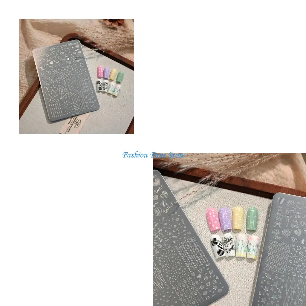 

Симпатичная кружевная пластина с бантом в форме сердца из нержавеющей стали для дизайна ногтей, штамповочная пластина для в