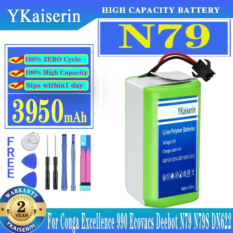 

YKaiserin 3950mAh Battery N 79 for Deebot N79 N79S DN622 Eufy Robovac 11 11S 12 15C 15S 35C for Conga Excellence 990 Ecovacs