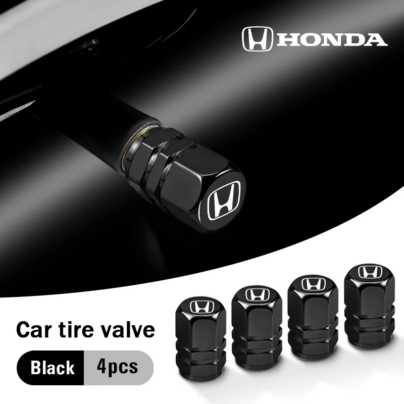 4Pcs Car Tire Valve Cover Aluminum Alloy Car Wheel Tire Valve Caps For Honda civic accord fit jazz pilot CRV odyssey passport