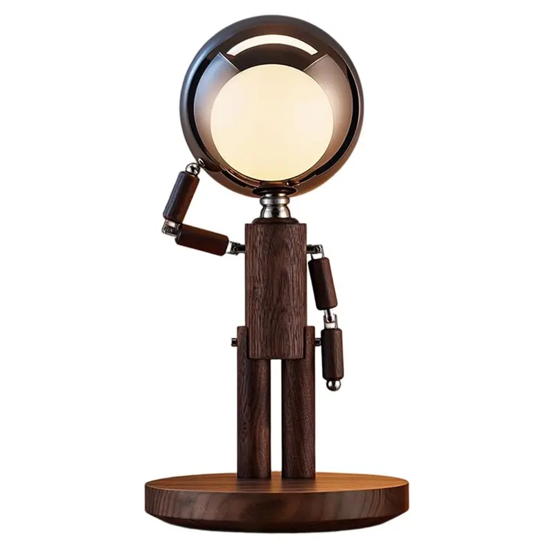 Touch Control& Stepless Dimming Cordless Table Lamp, Rechargeable Wooden Desk Lamp