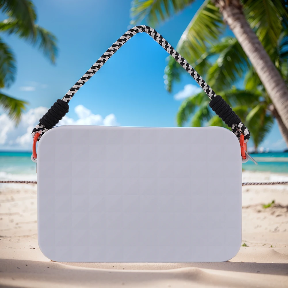Silicone Storage Pouch Beach Bag Connector with Lanyard Cosmetics Storage Bag Large Capacity for Bogg Bag image 3