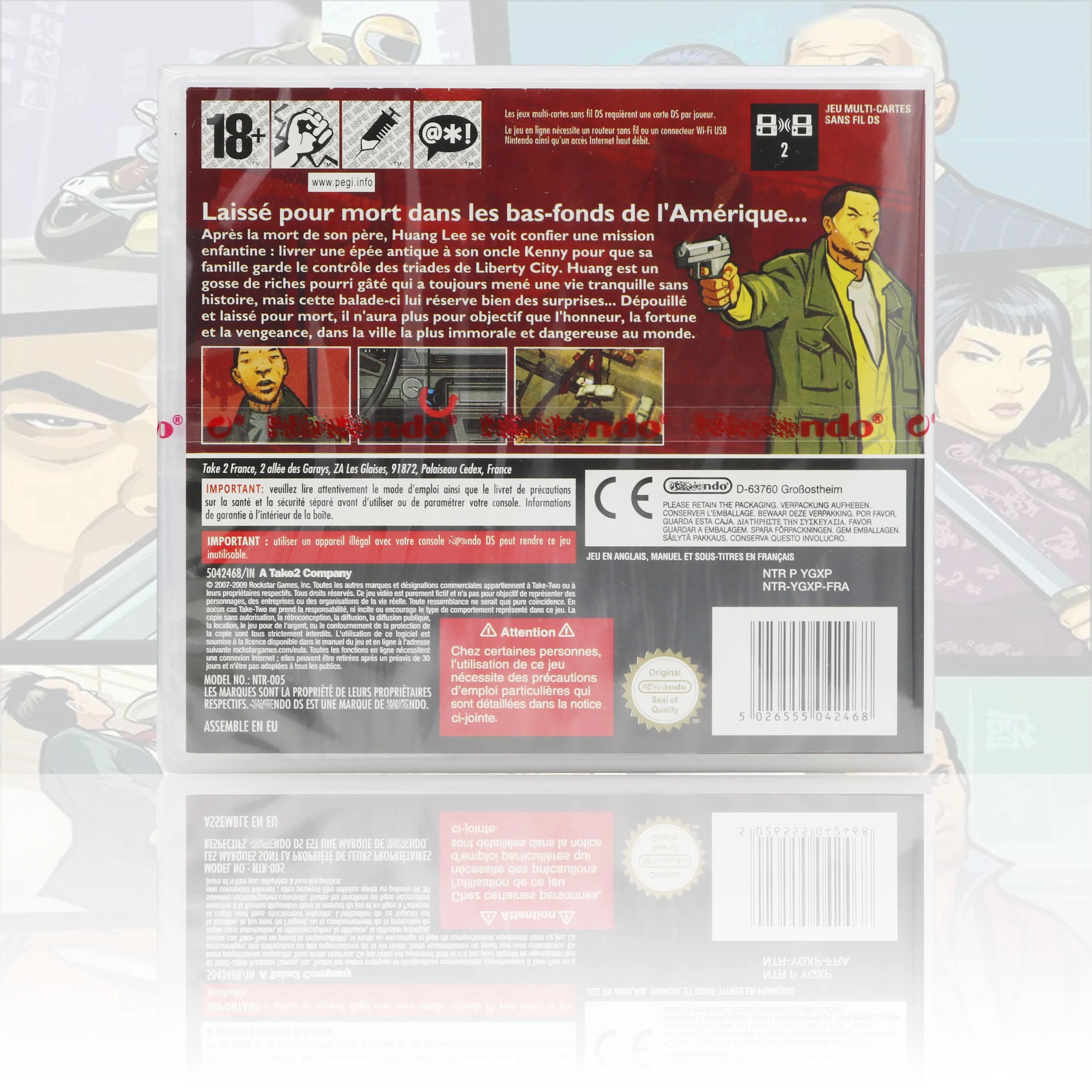 Grad Thef Aut:Chinatown Wars FRA Version Red Sealed Package 1:1 Original Replic Video Game For DS 2DS 3DS Console