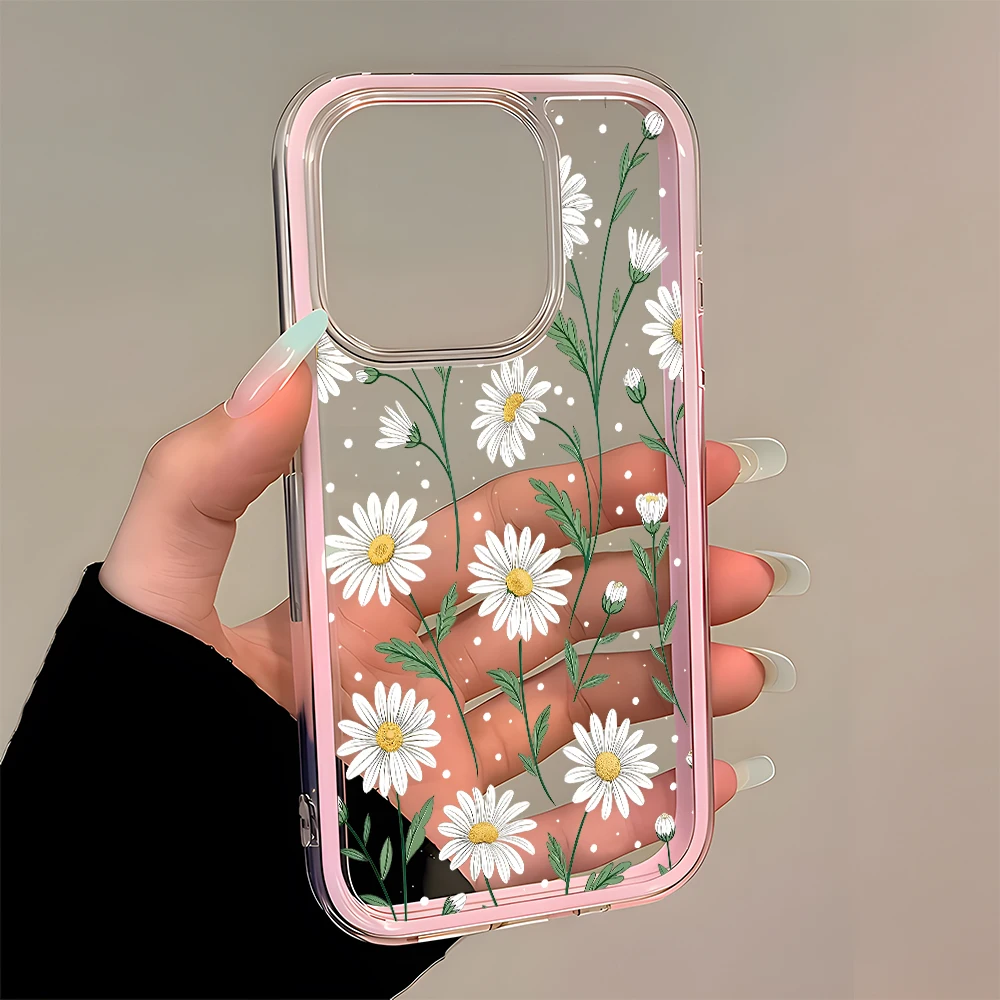 Frische Gänseblümchen-Blumenmuster 2-in-1 Transparente Handyhülle für Samsung Galaxy S26 Ultra S25 S23 FE S24 S22 Plus A57 A37 A55 A54 A36 A35 A16 Cover – Detail 5