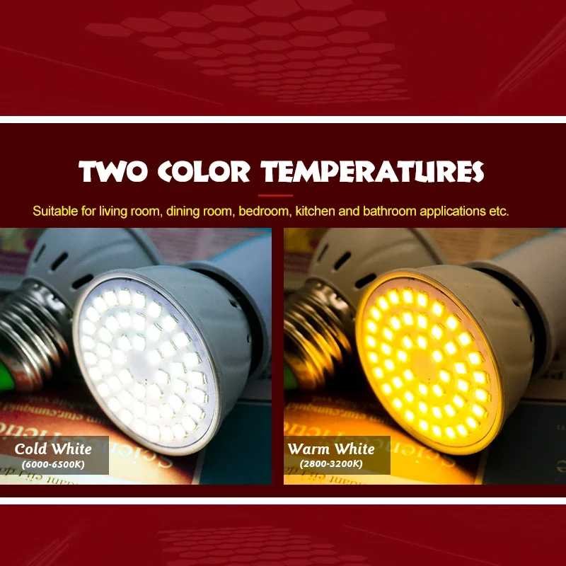 Bombillas LED 램프 스포트라이트 2835 SMD 램프, E27 E14 MR16 GU10 Lampada LED 전구, AC 110V 220V, 48 60 80, 1-10 개