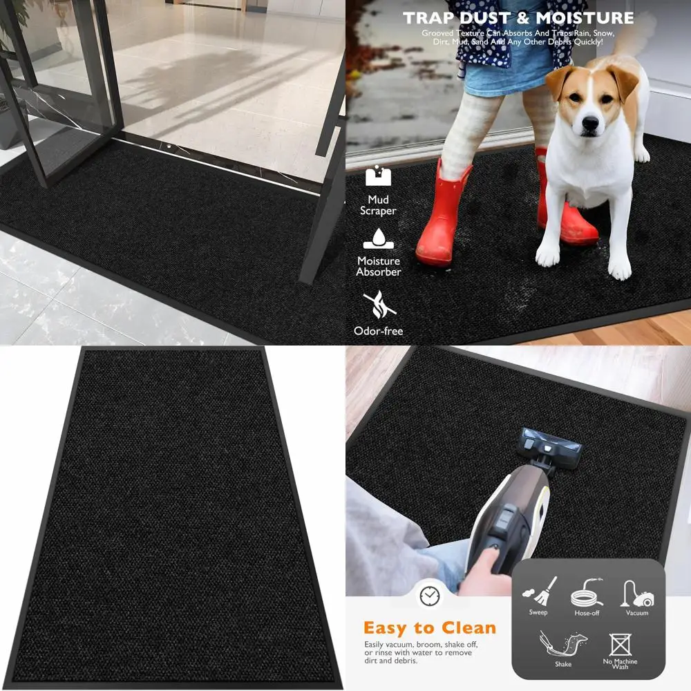 

Heavy-Duty Outdoor Entrance Floor Mat, 4FT x 8FT, Large Commercial Door Mat, Dirt Trapper for Indoor and Outdoor Use