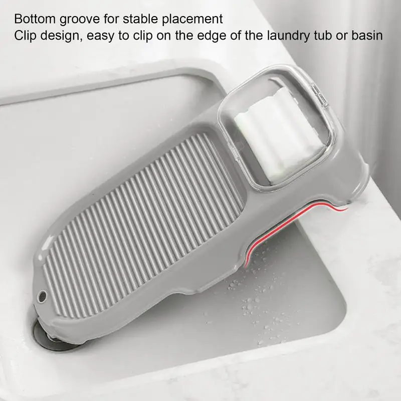 Washing Clothes Board 2-in-1 Manual Laundry Washing Board With Drain Box Anti-slip Scrubber Board For Hotel Thicken Design