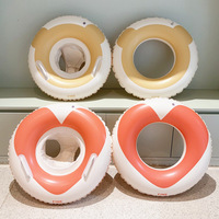 Rooxin Pool Float Inflatable Swimming Seat Ring Baby Swim Tube Children Swim Circle Water Play Tube Summer Pool Party Accessory