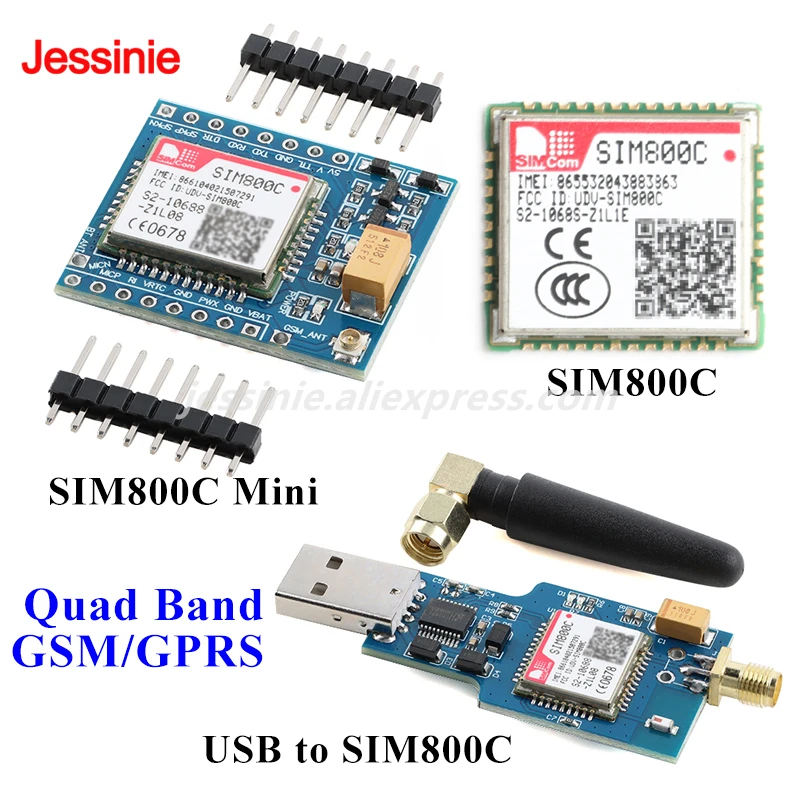 USB к GSM SIM800C четырехдиапазонный модуль GSM/GPRS макетная плата беспроводной для Wi-Fi Bluetooth-совместимый SMS-трансивер
