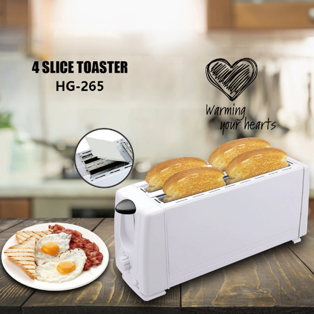 ホーム用トースター（パン焼き器）、eu規格220v、ステンレス製、一度に4枚のパンを焼ける、朝食や軽食に最適。