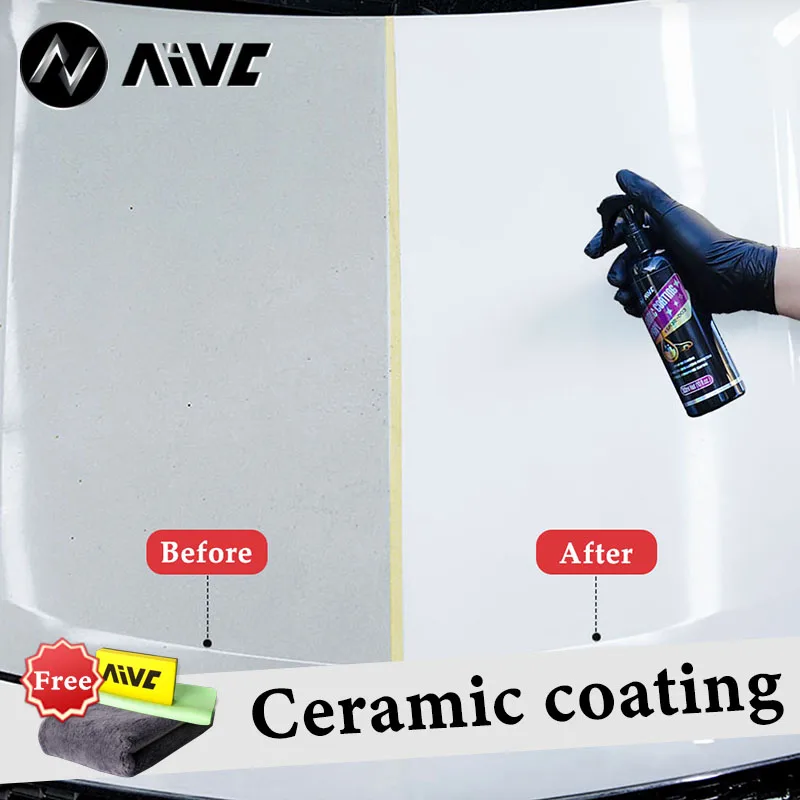 Car Ceramic Coating Auto Paint Care Wax Hydrophobic Coat Spray High Protection 3 in 1 Nano Polymer Scratch Remover Car Detailing