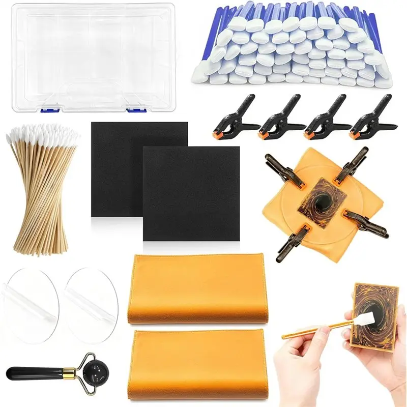 

【HOME TOOLS】Card Flattening Tool Kit- 162 Pcs Trading Card Cleaning Supplies, Card Repair Kit For Collectors