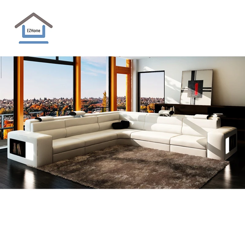 أريكة مسرح منزلي متعددة الوظائف وحديثة وبسيطة الاستخدام لعام 2020، أريكة جلدية فاخرة لغرفة المعيشة مع أضواء LED