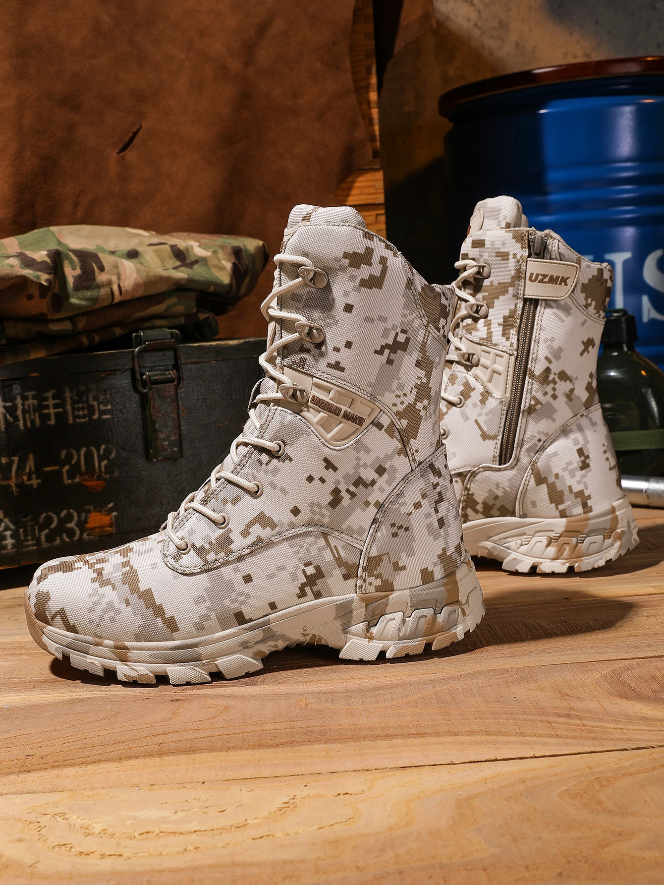 Herren-Tarnstiefel für das Training, Ganzjahres-Antirutsch-Atmungsaktive Outdoor-Feld-Wanderstiefel, Professionelle Taktische Kampfstiefel – Detail 18