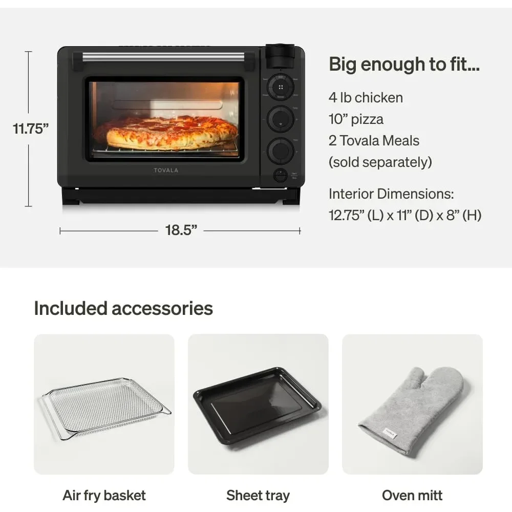 6-in-1 Countertop Convection Oven - Steam, Toast, Air Fry, Bake, Broil, and Reheat - Smartphone Control Steam