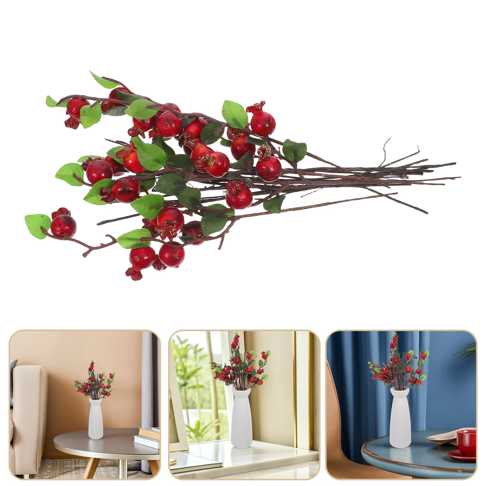 

1 Set Artificial Rosehip Berries Simulation Pomegranate Fruit Floral Accessories Red Christmas Holly Berries Decor Picks Wedding