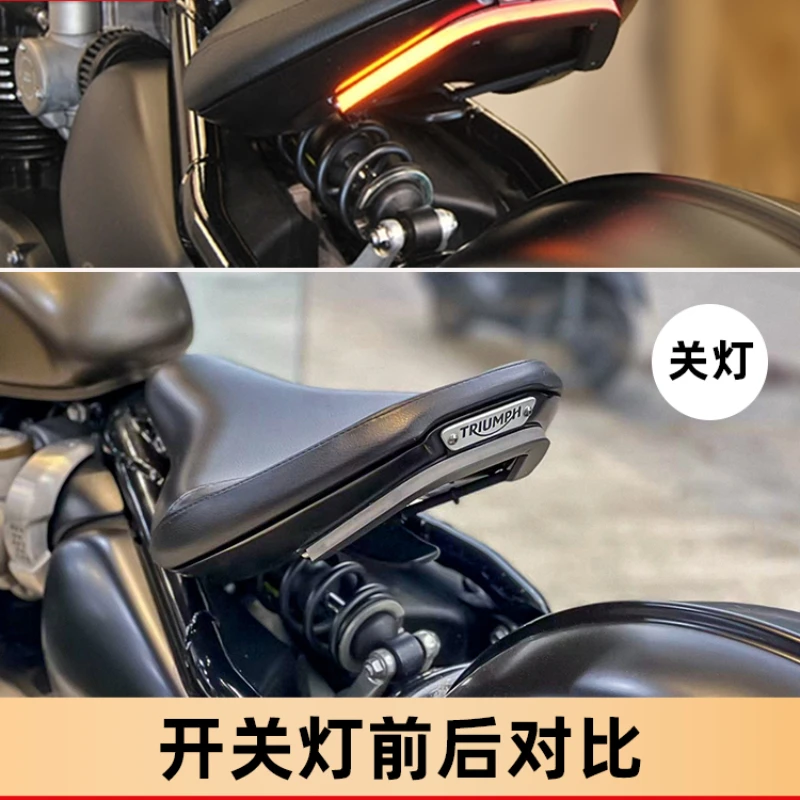 Applicable to Triumph BOBBER tail light motorcycle modified tail light license plate frame integrated three-in-one turn signal