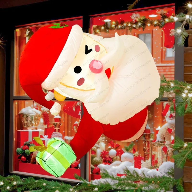 

The New Santa Claus Outdoor Inflatable Air Mold By The Window