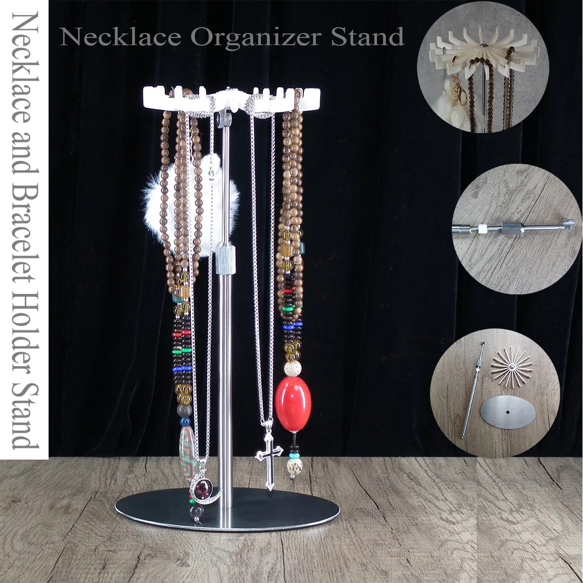 Hanging Pendant Ornament Display Hangers Rotating Earrings Necklace Holder Detachable Jewelry Bracelet Display Stand Rack