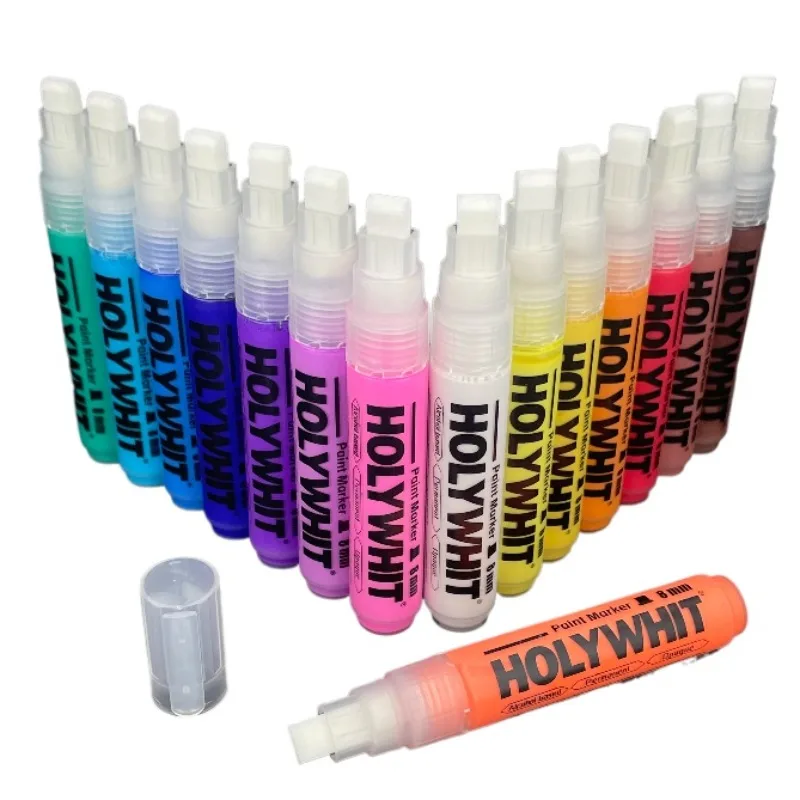 

20ml Oil-based Waterproof Graffiti Signature Pen 8MM Flat Head Markers Art Supplies Hand-drawn Graffiti Fluorescent Paint Pen