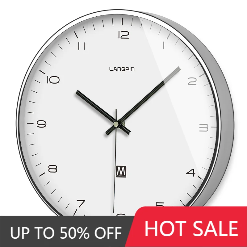 Modern Nordic Wall Clock Metal White Living Room Home Decor Bedroom Silent Office Large Clocks Klokken Wandklokken Gift FZ187