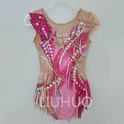 LIUHUO Rhythmic Gymnastics Leotards Artistics Pink Stage Girls Custom Professional